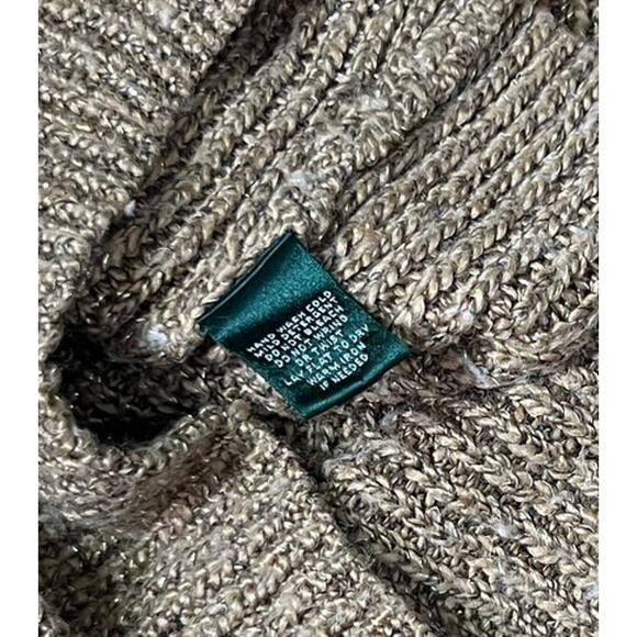 Ralph Lauren Gold Draped Open Front Cardigan Mock Neck Tank Belted Sz XL Gold - Picture 16 of 16